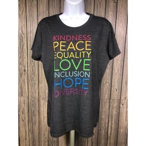 NWOT Port & Company size Large t-shirt LGB Peace, Live, Equality